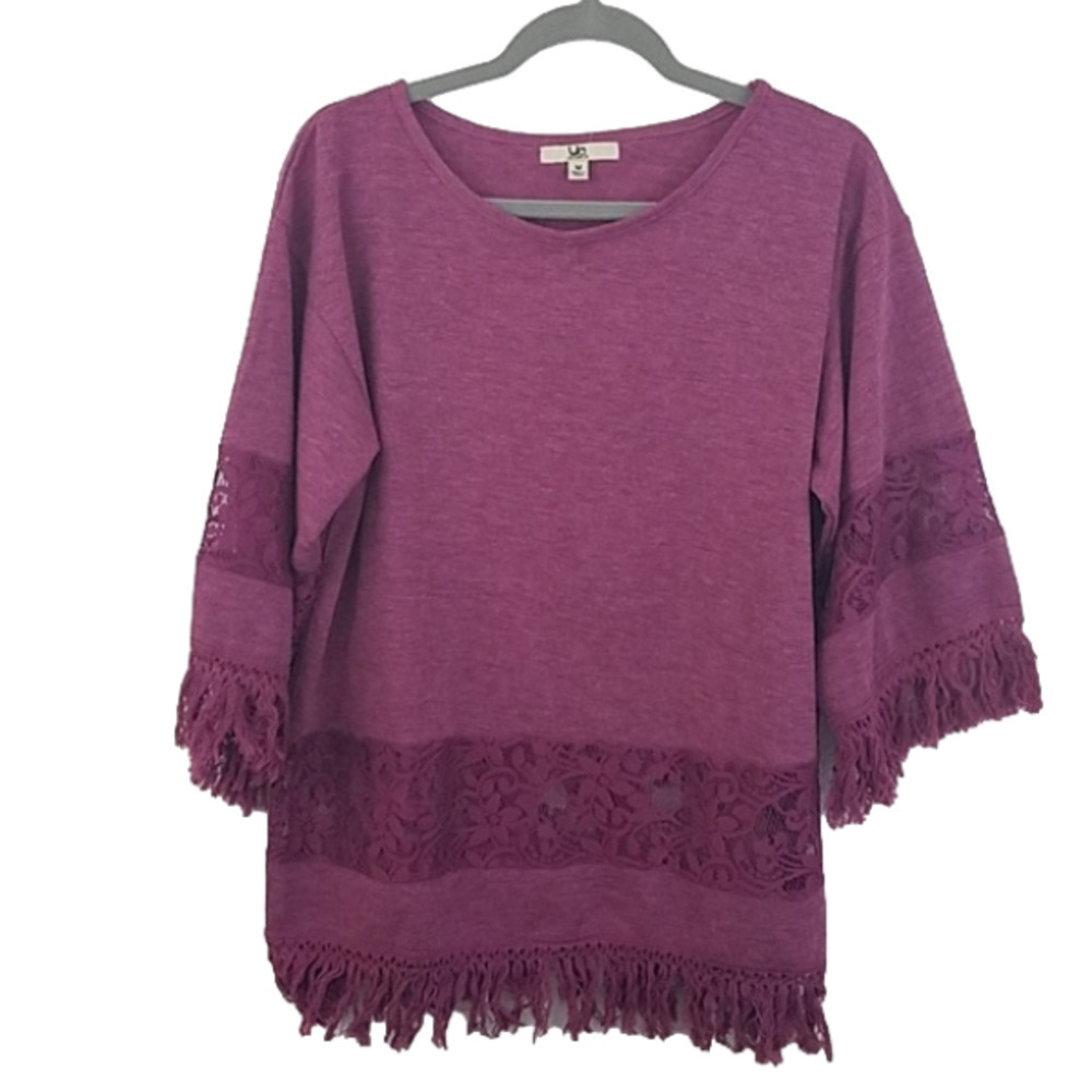 ya los angeles blouse Medium boho fringe tassle